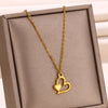 Jewelry Simple Style Geometric Heart Shape Rose 304 Stainless Steel Plating Pendant Necklace