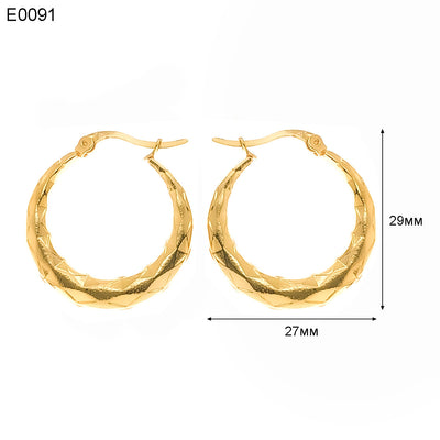 1 Pair Basic Simple Style Classic Style U Shape Geometric Round Plating Titanium Steel Earrings