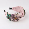 casual vacation flower cloth inlay rhinestones hair band