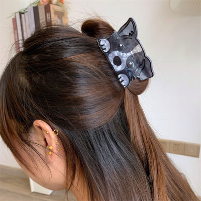 Cute Cartoon Dog Acrylic Medium Size Hair Claw Trendy Personality Hair Claw Shark Clip Hairpin Hair Ornaments Hair Accessories New