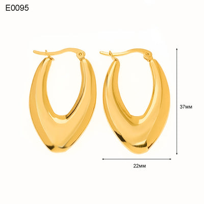 1 Pair Basic Simple Style Classic Style U Shape Geometric Round Plating Titanium Steel Earrings