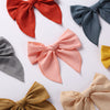 children's headdress solid color cotton linen bow girl hairpin