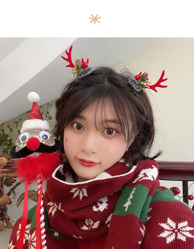 Christmas Cute Sweet Women's Antlers Imitation Antlers Flocking Hair Band