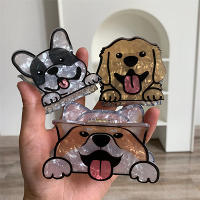 Cute Cartoon Dog Acrylic Medium Size Hair Claw Trendy Personality Hair Claw Shark Clip Hairpin Hair Ornaments Hair Accessories New