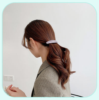 simple style solid color stainless steel hair clip 1 piece