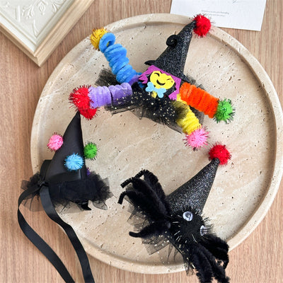 Children's Halloween Ghost Wizard's Hat Barrettes Baby Ghost Festival Clip Funny Pumpkin Hair Clip Side Clip Hair Accessories Headdress