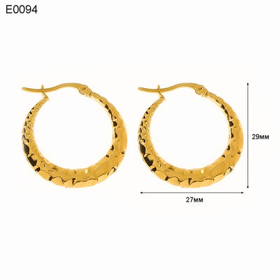 1 Pair Basic Simple Style Classic Style U Shape Geometric Round Plating Titanium Steel Earrings