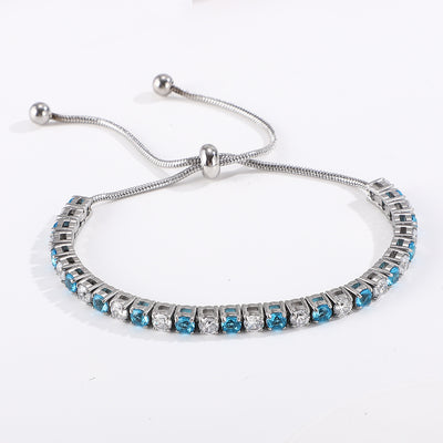 Shiny Geometric Titanium Steel Zircon Bracelets In Bulk