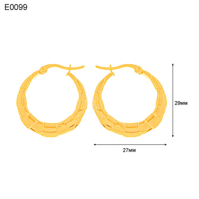 1 Pair Basic Simple Style Classic Style U Shape Geometric Round Plating Titanium Steel Earrings