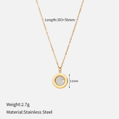 Jewelry Simple Style Round 304 Stainless Steel Pendant Necklace