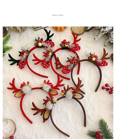 Christmas Cute Sweet Women's Antlers Imitation Antlers Flocking Hair Band