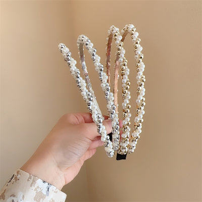 baroque style twist imitation pearl alloy hair band