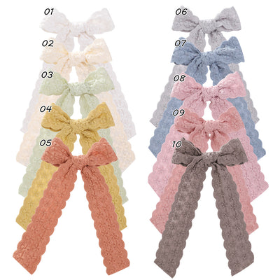 cute sweet flower bow knot cloth lace hair clip