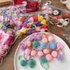 20 Bagged Macarons Candy Color Autumn and Winter Plush Fur Ball Small Size Wooden Ear Hair Band Children's All-Match Headband