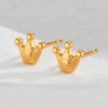 1 Pair Casual Simple Style Streetwear Heart Shape Crown Plating 304 Stainless Steel Ear Studs