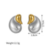 1 Pair Simple Style Geometric Water Droplets Heart Shape Patchwork 304 Stainless Steel 18K Gold Plated Ear Studs