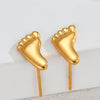 1 Pair Casual Simple Style Streetwear Heart Shape Crown Plating 304 Stainless Steel Ear Studs