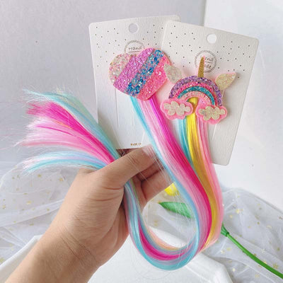 cartoon style rainbow  cloth handmade hair clip 1 piece