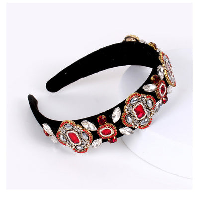 baroque style u shape sponge inlay rhinestones pearl hair band 1 piece