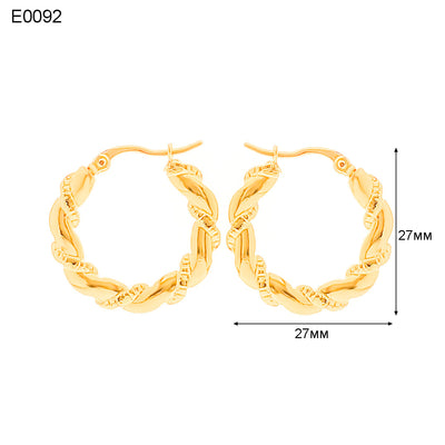 1 Pair Basic Simple Style Classic Style U Shape Geometric Round Plating Titanium Steel Earrings