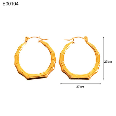 1 Pair Basic Simple Style Classic Style U Shape Geometric Round Plating Titanium Steel Earrings