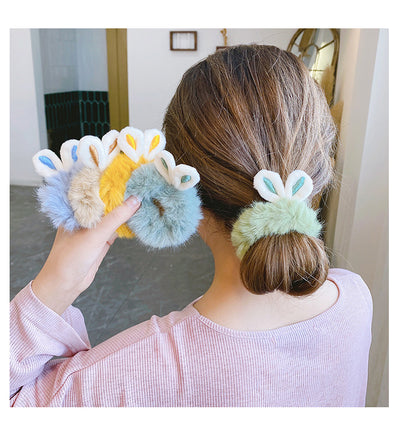 fashion cartoon plush handmade hair tie 1 piece