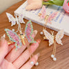 cute fashion sweet butterfly alloy metal artificial pearls hair clip