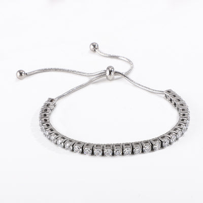 Shiny Geometric Titanium Steel Zircon Bracelets In Bulk