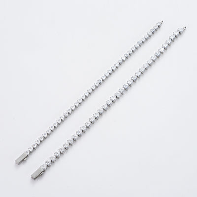 Simple Style Geometric Stainless Steel Zircon Tennis Bracelet In Bulk