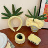 Women's Sweet Simple Style Pineapple Plush Hair Band Wristband