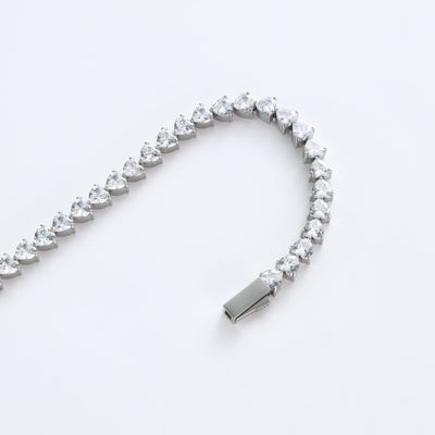 Simple Style Geometric Stainless Steel Zircon Tennis Bracelet In Bulk