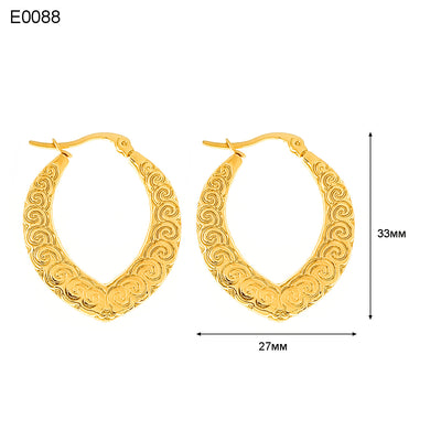 1 Pair Basic Simple Style Classic Style U Shape Geometric Round Plating Titanium Steel Earrings