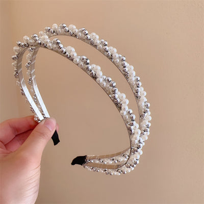 baroque style twist imitation pearl alloy hair band