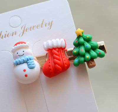 Christmas Fashion Girl'S Christmas Tree Arylic Hair Clip