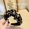 Vintage Velvet Bow Beaded Headband Women's Non-Chuck Wide Brim Hair Pressing French Super Fairy High-End Headdress