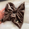 Black and White Polka Dot Velvet Bow Square Scarf Large Intestine Hair Ring Gentle Lace Intestine Headdress Flower Hair Rope Headband