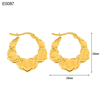 1 Pair Basic Simple Style Classic Style U Shape Geometric Round Plating Titanium Steel Earrings