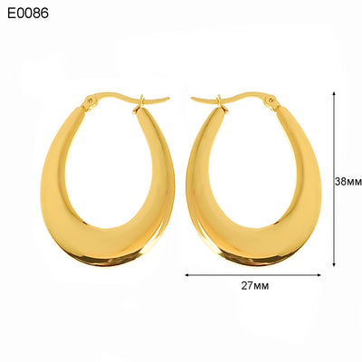 1 Pair Basic Simple Style Classic Style U Shape Geometric Round Plating Titanium Steel Earrings