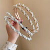 baroque style twist imitation pearl alloy hair band