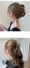 fashion geometric barrettes cellulose acetate metal cross plaid hair claw headdress