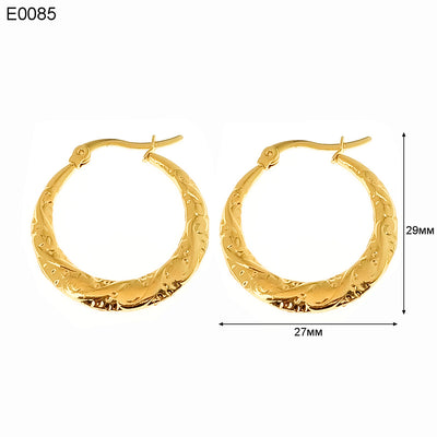 1 Pair Basic Simple Style Classic Style U Shape Geometric Round Plating Titanium Steel Earrings