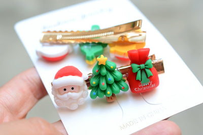 Christmas Fashion Girl'S Christmas Tree Arylic Hair Clip