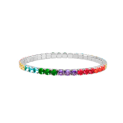 Shiny Geometric 304 Stainless Steel Zircon Tennis Bracelet In Bulk