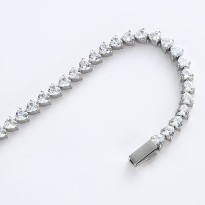 Simple Style Geometric Stainless Steel Zircon Tennis Bracelet In Bulk