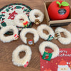 Christmas Cute Classic Style Women's Christmas Tree Santa Claus Christmas Socks Plush Hair Tie