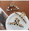 fashion geometric barrettes cellulose acetate metal cross plaid hair claw headdress