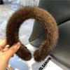 women's elegant solid color plush hair band