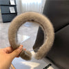 women's elegant solid color plush hair band