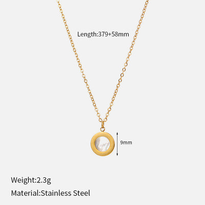 Jewelry Simple Style Round 304 Stainless Steel Pendant Necklace