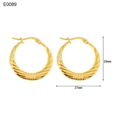 1 Pair Basic Simple Style Classic Style U Shape Geometric Round Plating Titanium Steel Earrings